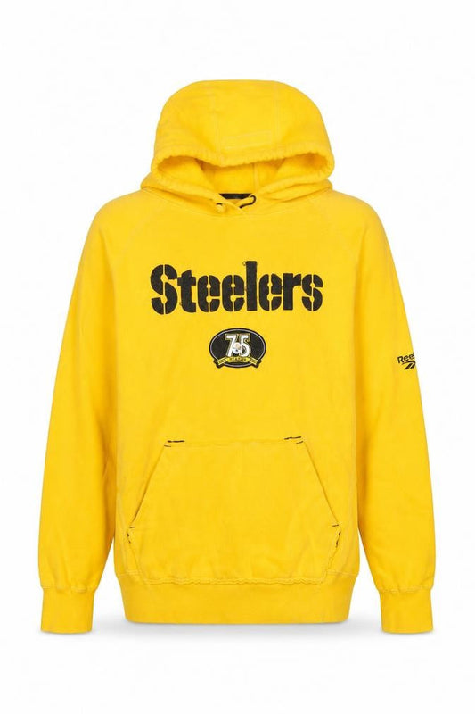 Reebok NFL Men’s Yellow Steelers Pullover Hoodie Size L Vintage Sportswear