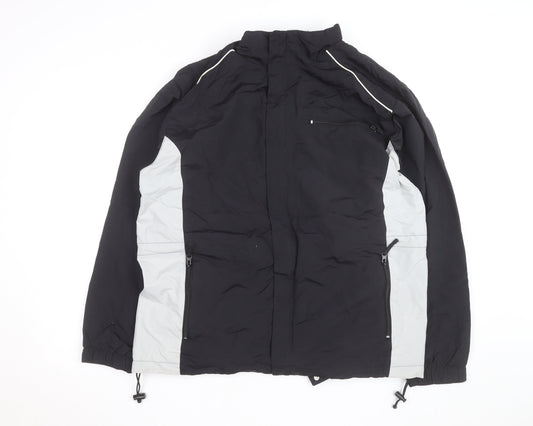 Athletech Men’s Black Grey Medium Waterproof Windbreaker Jacket