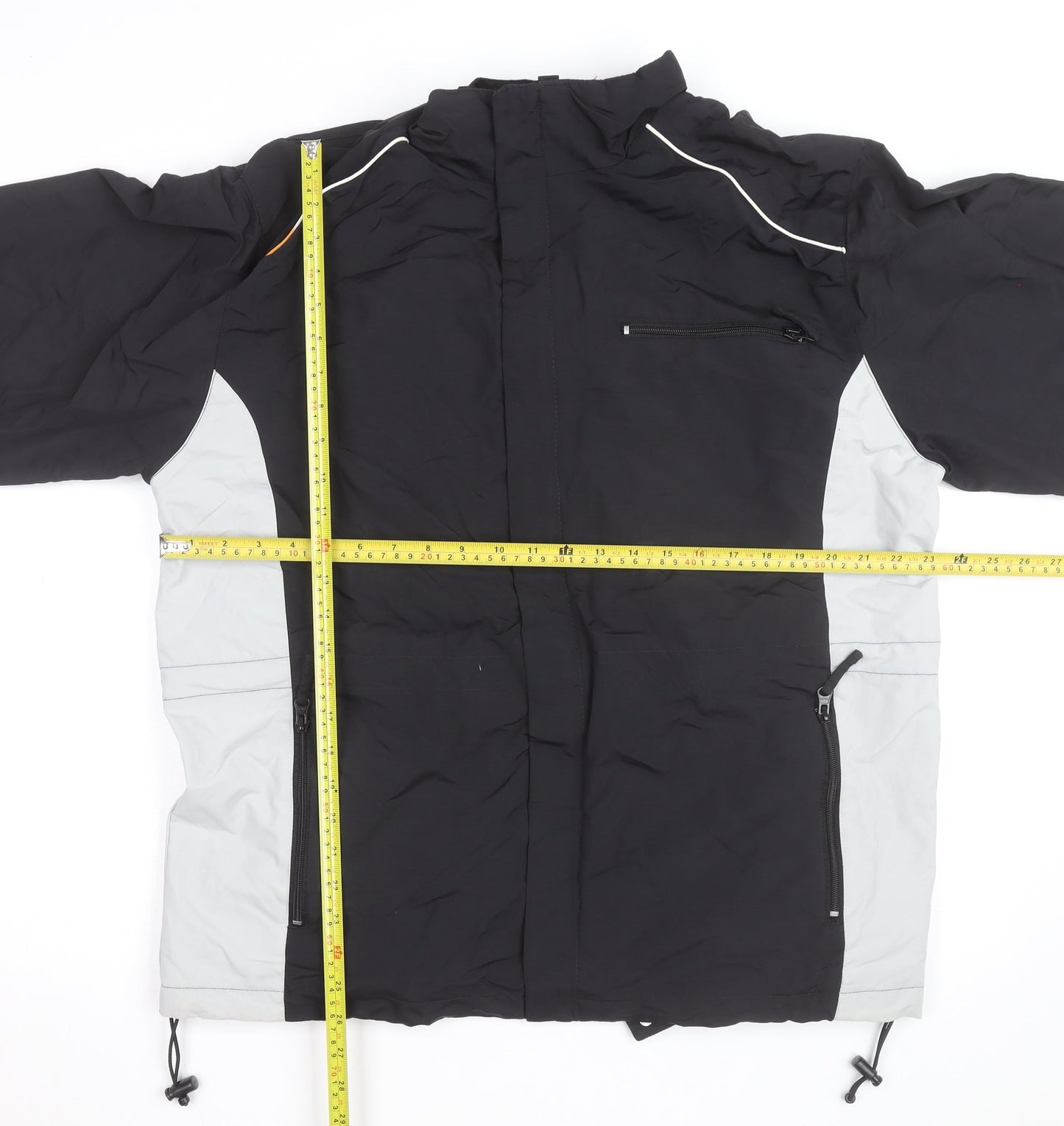 Athletech Men’s Black Grey Medium Waterproof Windbreaker Jacket