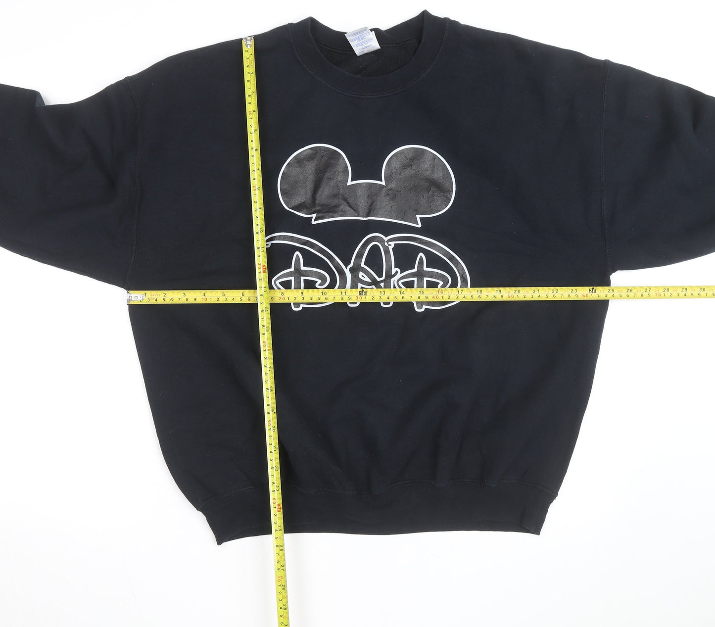Gildan Men's Black 'Dad' Cartoon Graphic Pullover Sweatshirt XL