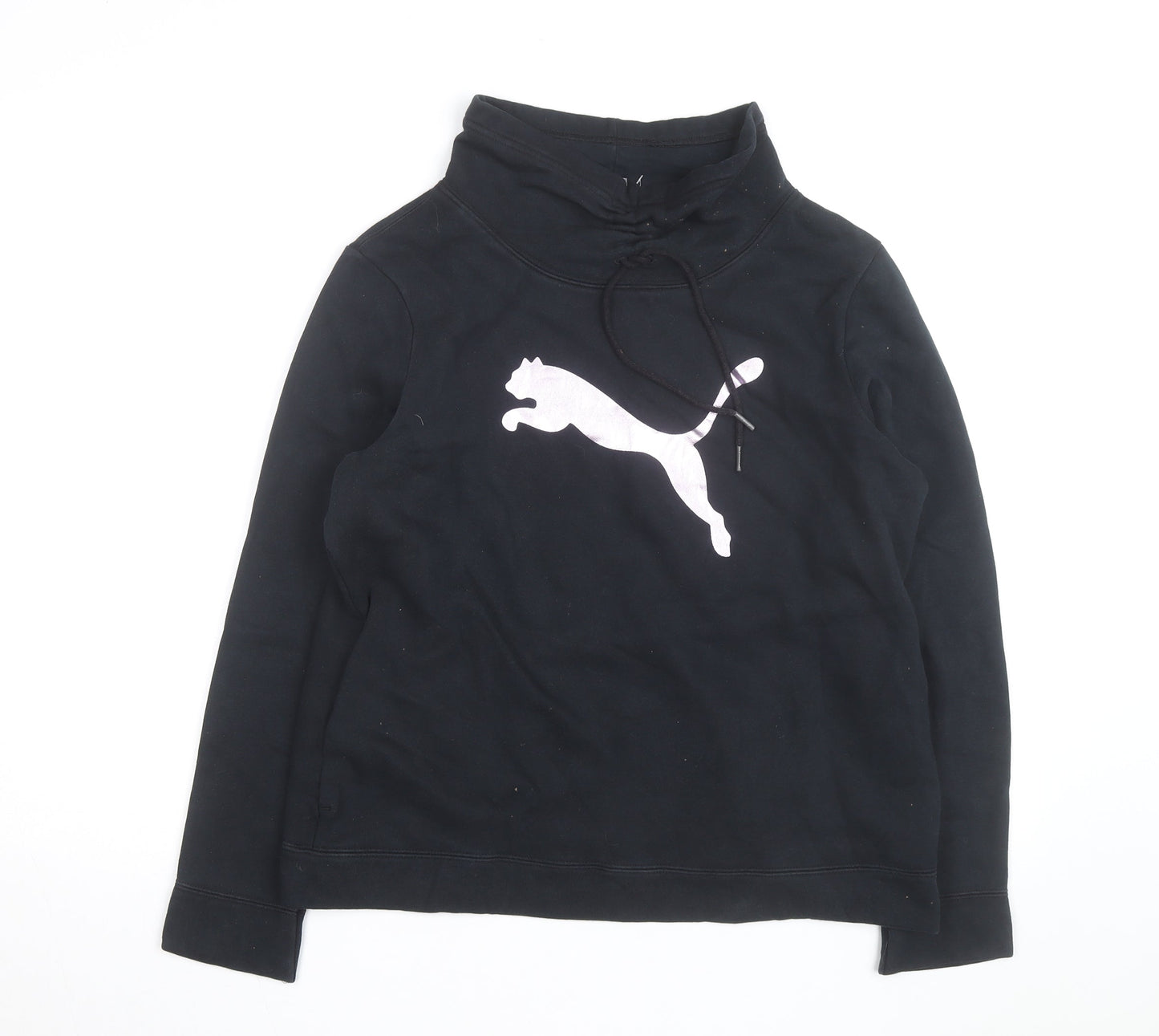 Puma Womens Black Size 14 Pullover Sweatshirt with Logo Design