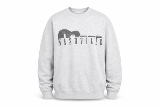 Port & Company Men's Grey XL Nashville Music Graphic Pullover Sweatshirt