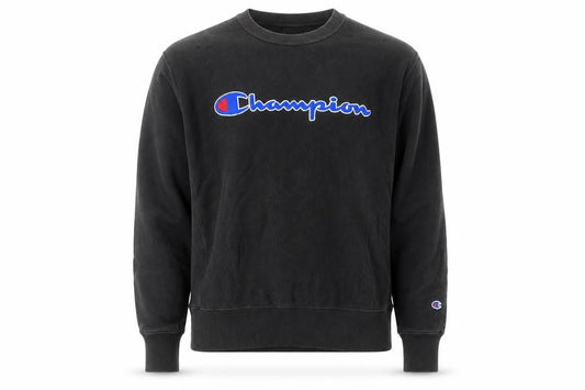Champion Men's Black Reverse Weave Sweatshirt L Crew Neck Pullover