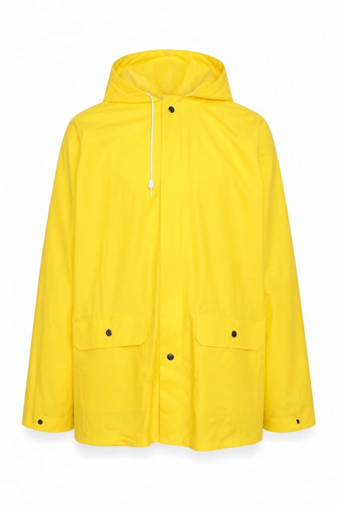 River City Men’s Yellow XL Waterproof Rain Coat Jacket Hooded Workwear