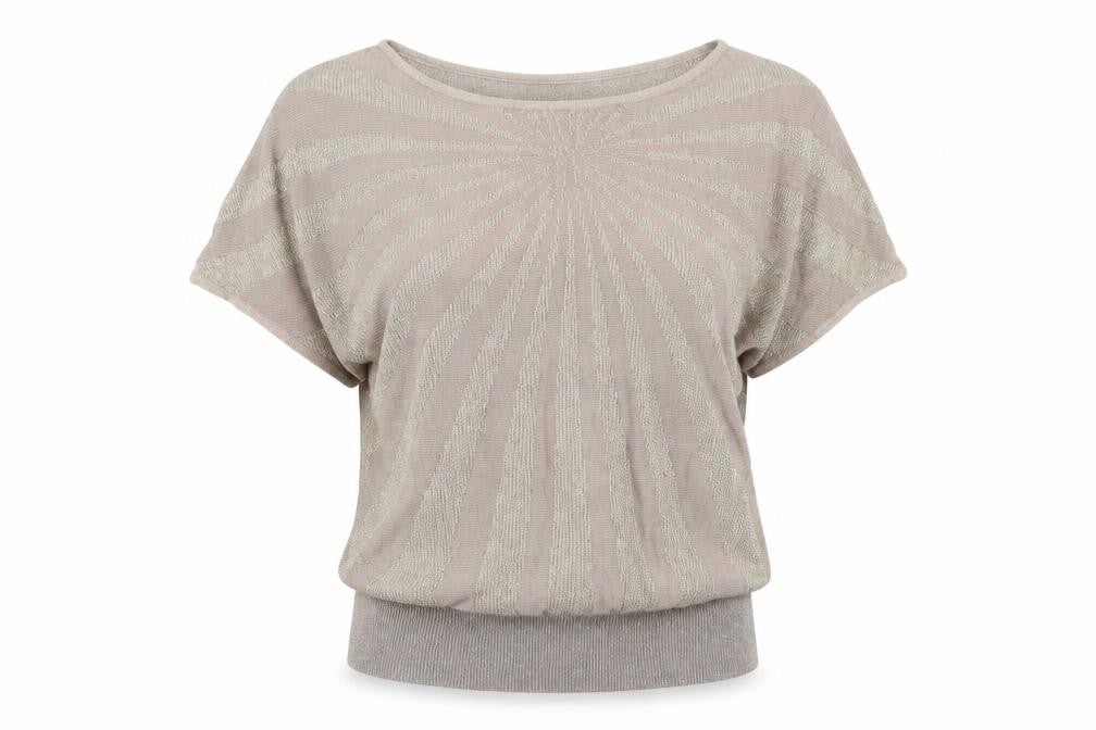Jaclyn Smith Women’s Beige Knit Short Sleeve Blouse Size L