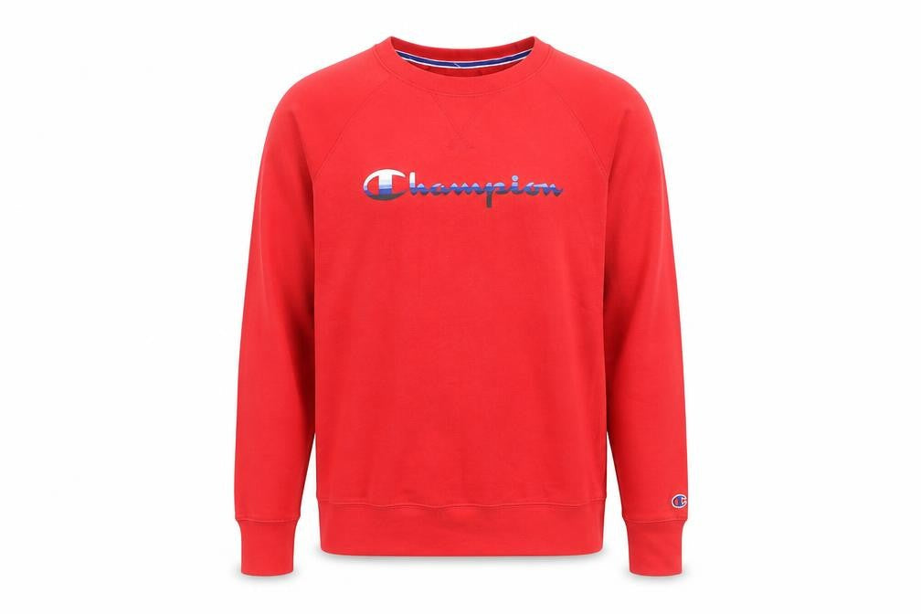 Champion Men's Red Crew Neck Pullover Sweatshirt Size L