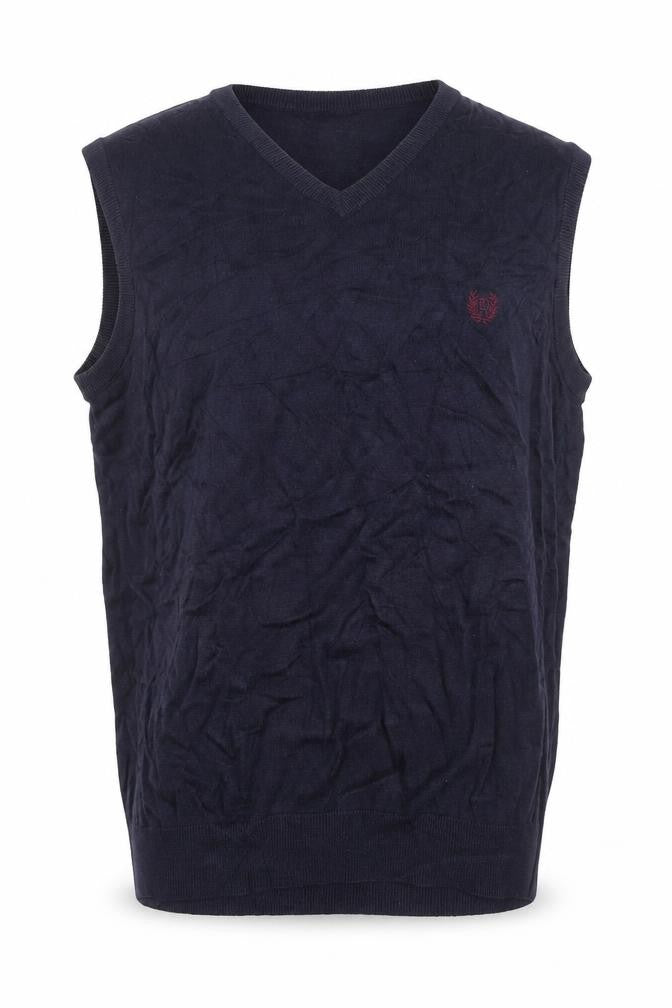 Chaps Men's Blue Cotton V-Neck Sleeveless Knit Vest XL Classic Fit