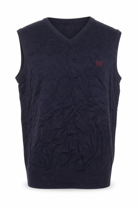 Chaps Men's Blue Cotton V-Neck Sleeveless Knit Vest XL Classic Fit