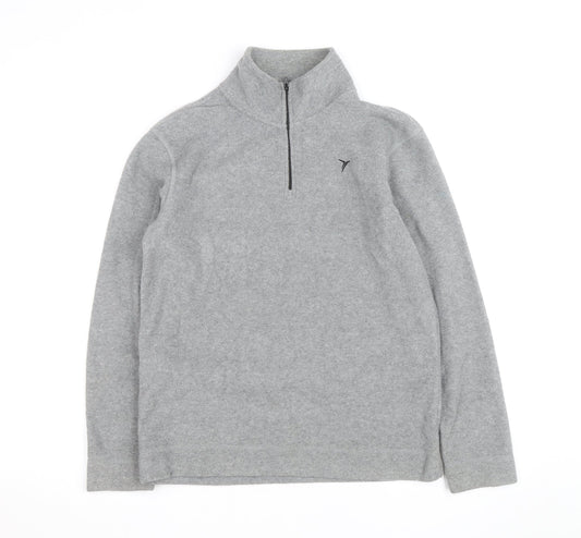 Old Navy Boys Grey Fleece 1/4 Zip Sweatshirt XL (14-16) Regular Fit