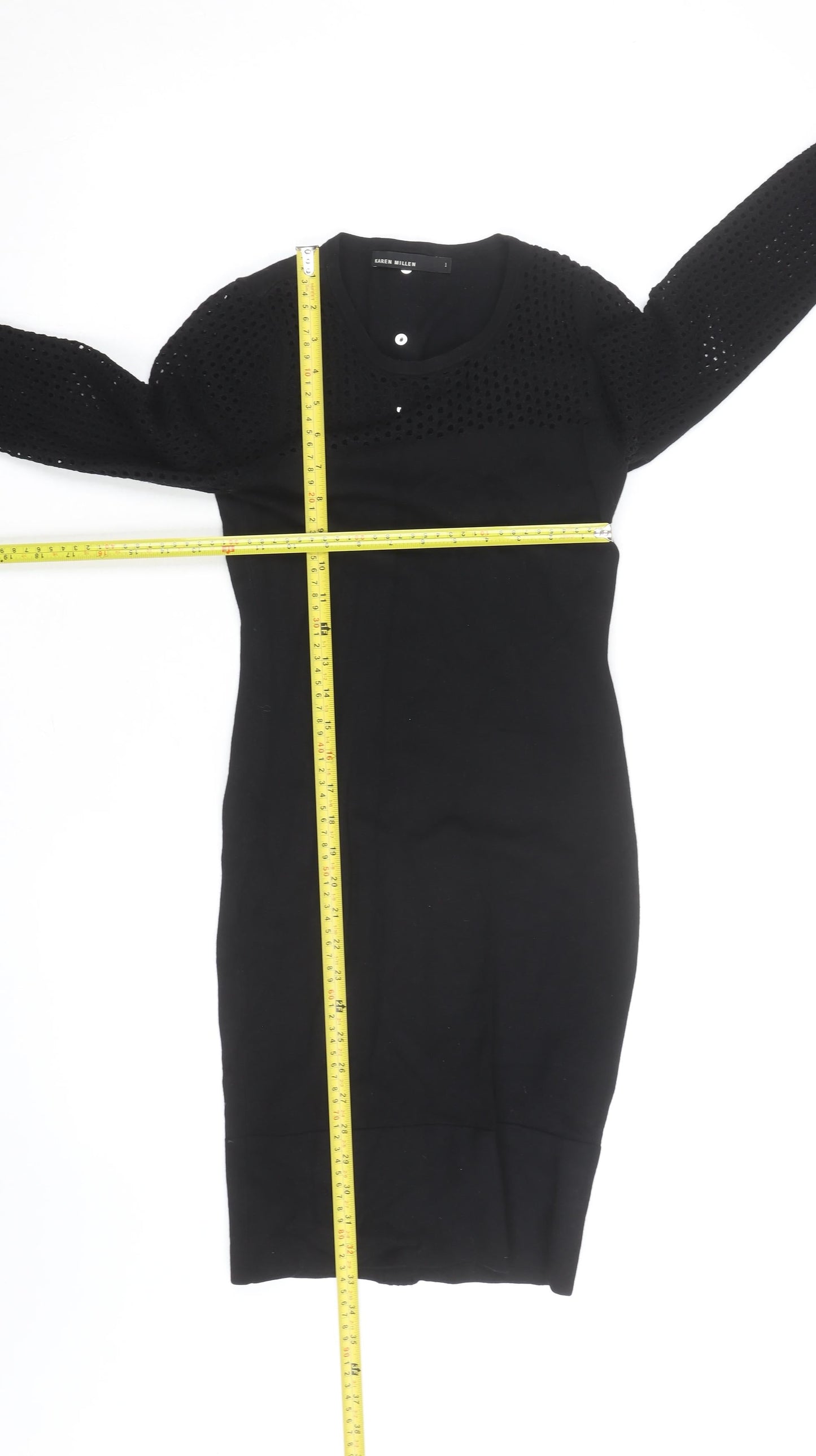 Karen Millen Women Black Knit Bodycon Dress Size S