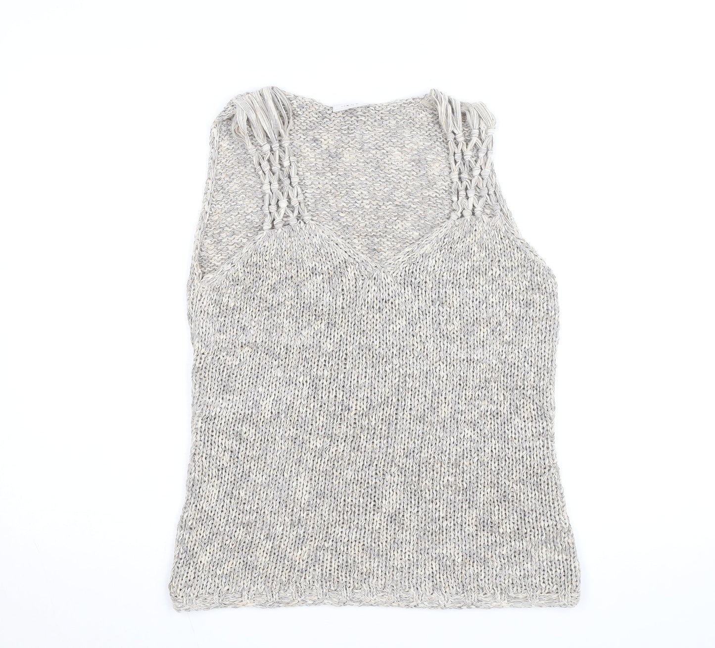 Next Women’s Beige Knit Sleeveless Vest Jumper UK 16