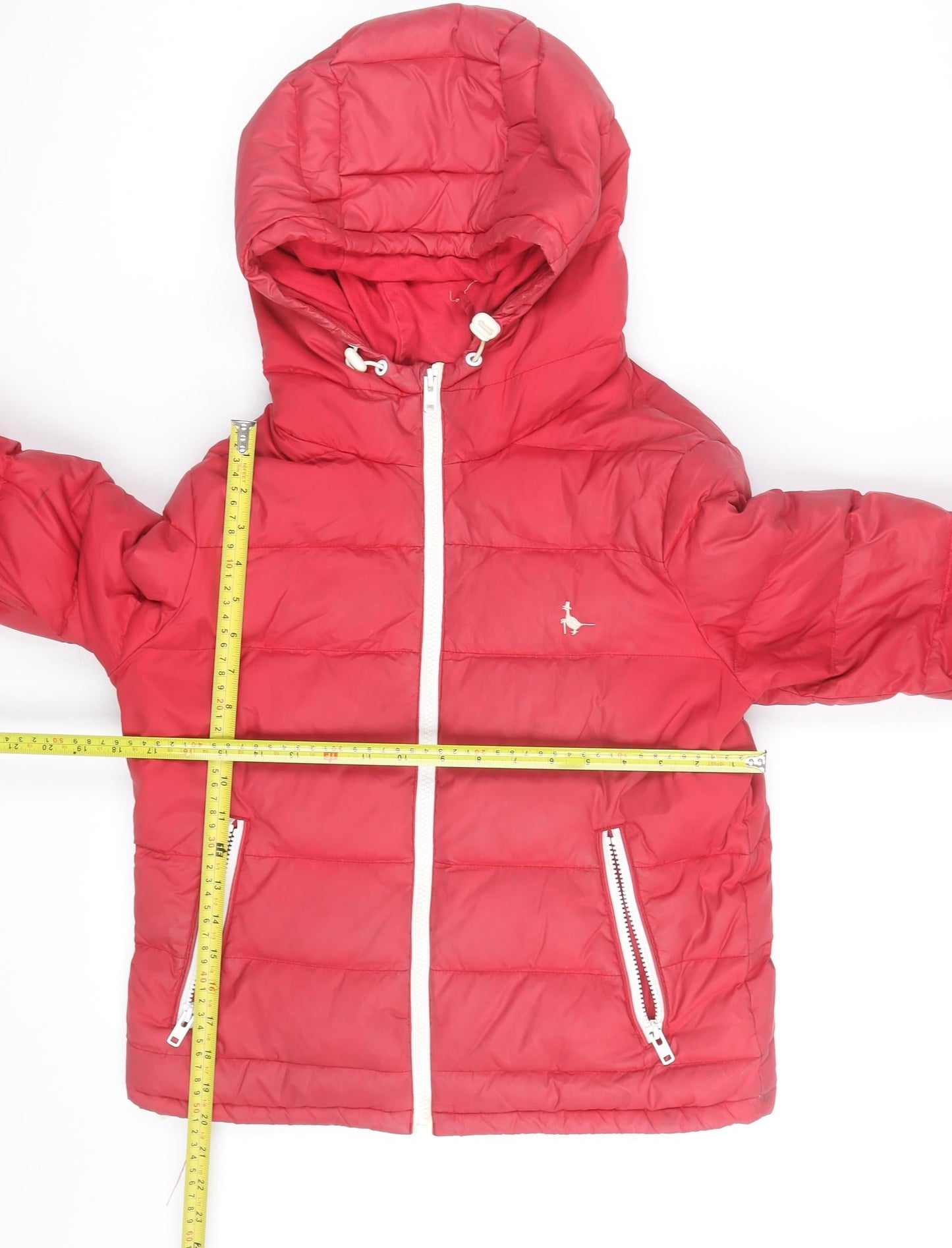 Jack Wills Womens Red Puffer Jacket Hooded UK 10 Winter Casual