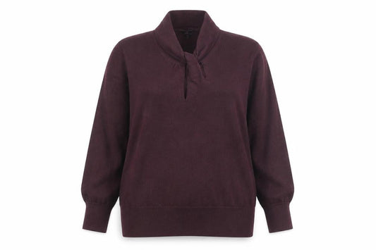 Jasper Conran Womens Purple Wool Blend Cowl Neck Jumper Size 18