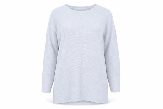 Cotton Traders Women Blue Knit Long Sleeve Shift Dress M