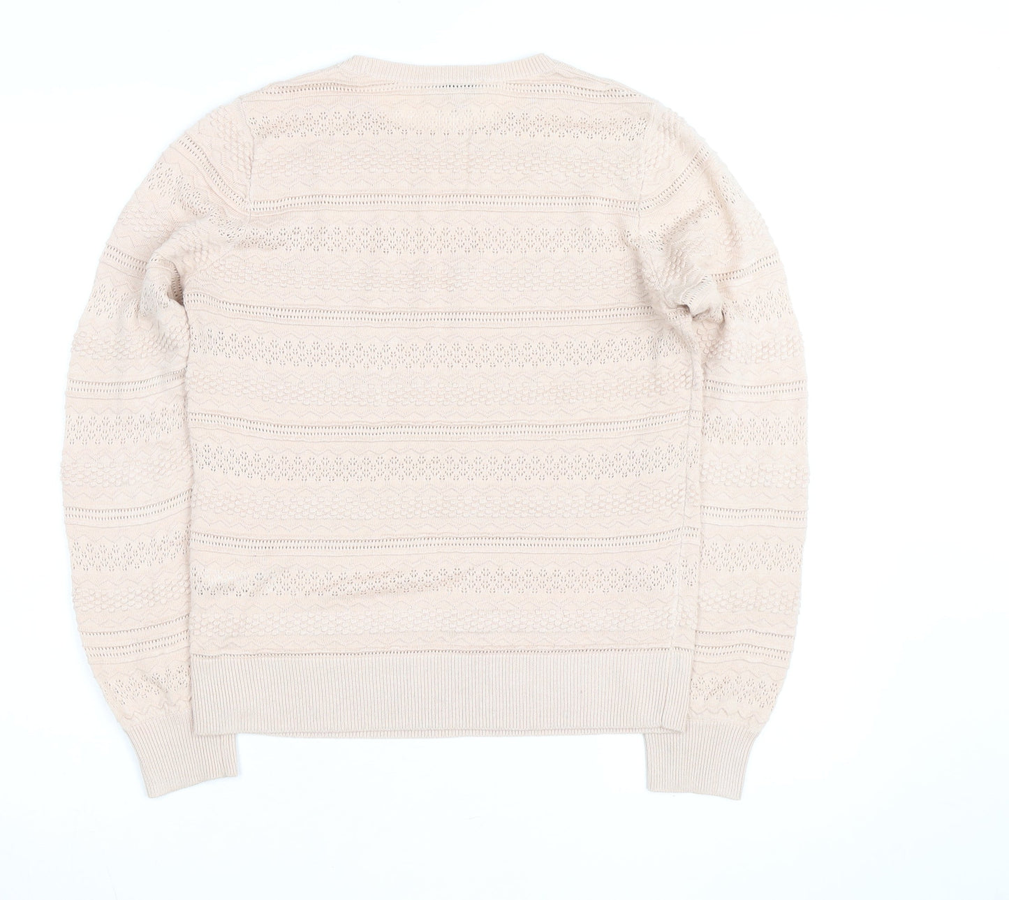 Warehouse Women Beige Cotton Knit Jumper Size 10