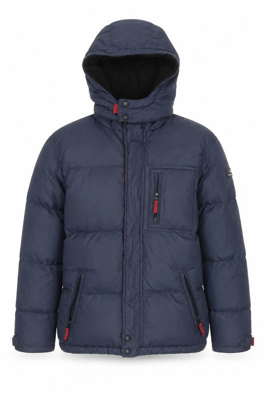 Gap Mens Blue Hooded Puffer Jacket Size L Warm Winter Coat