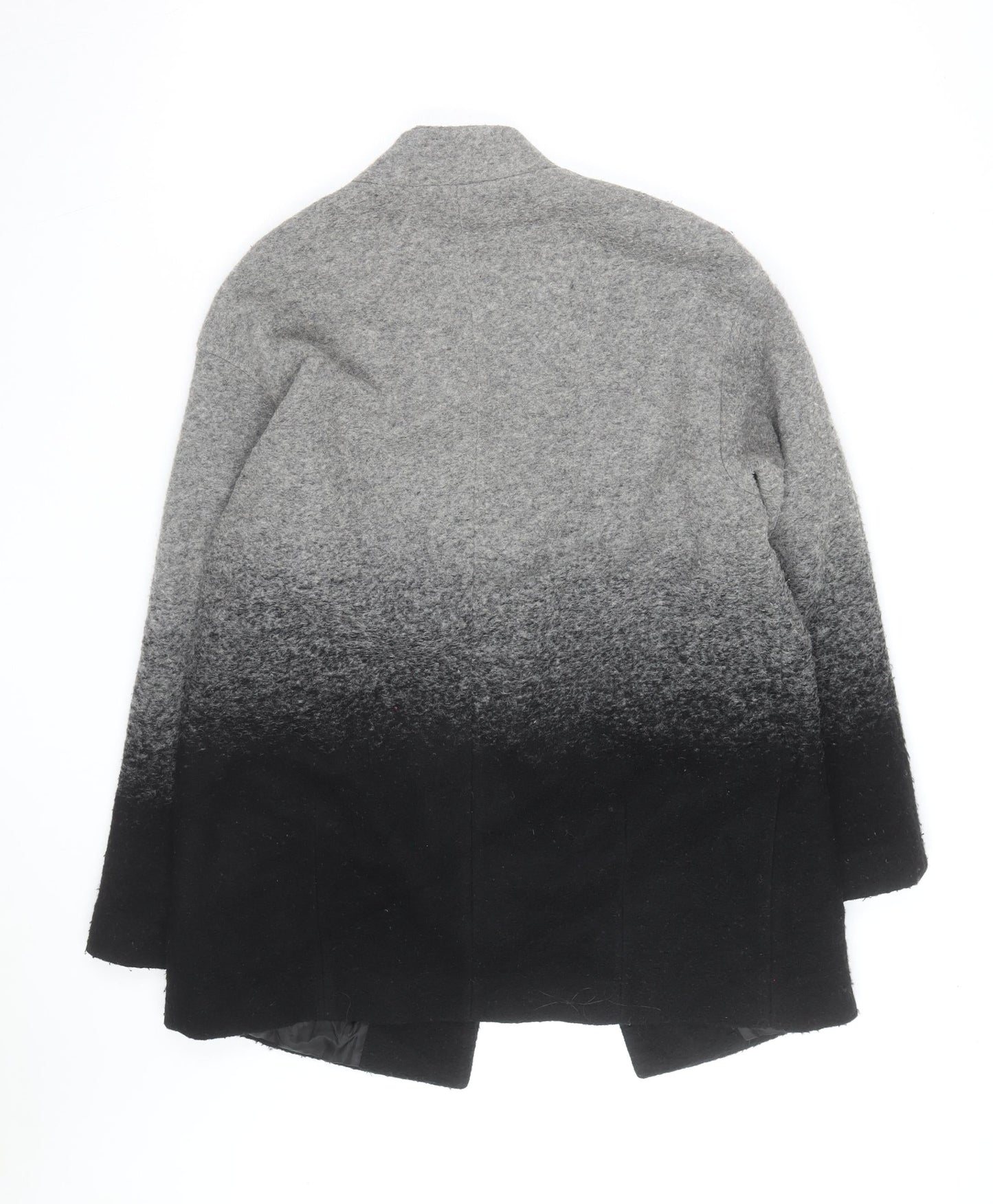 Superdry Men's Grey Ombre Wool Blend Mid-Length Overcoat Size L