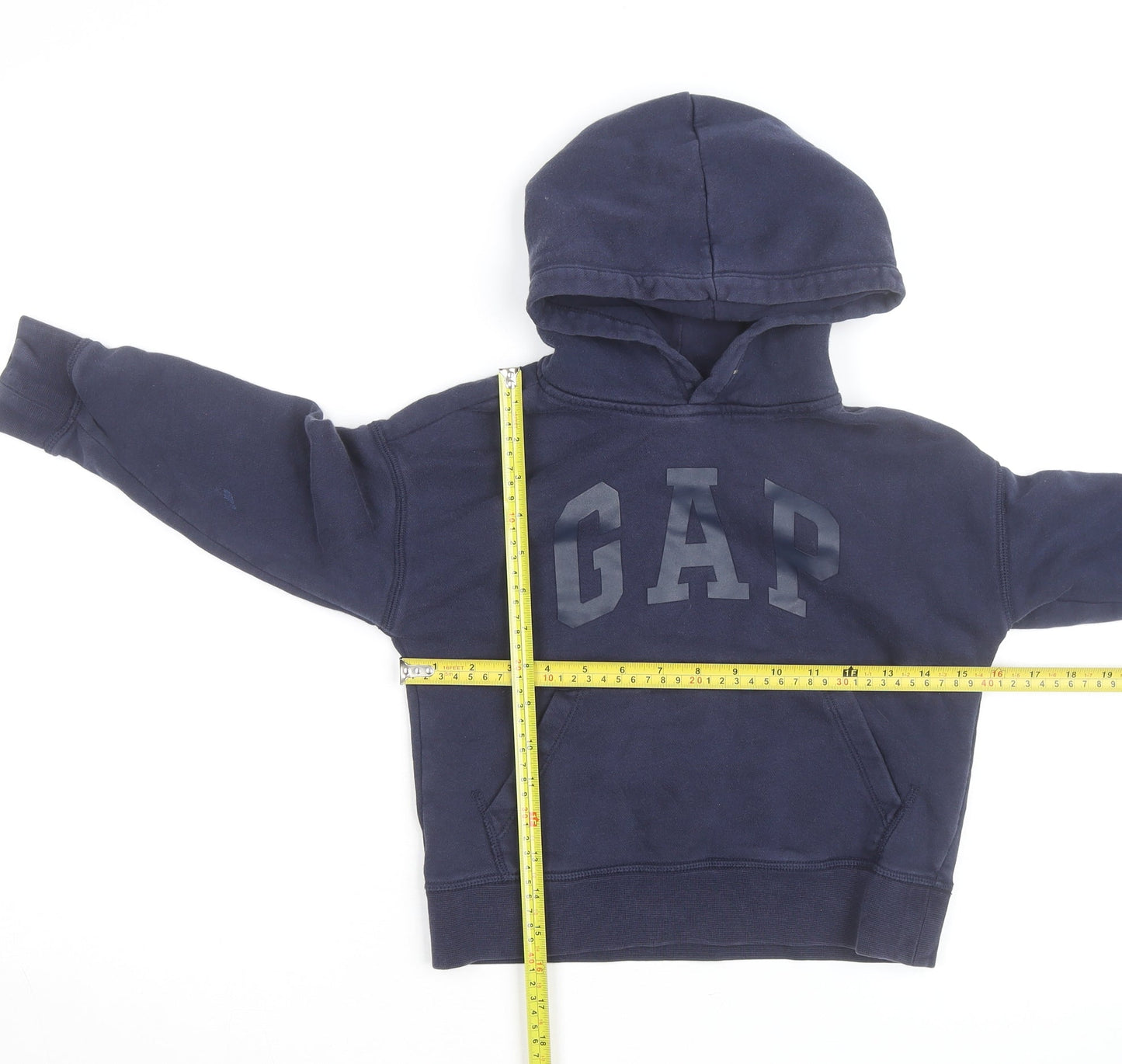 GAP Boys Navy Blue Pullover Hoodie 6-7 Years Cotton Blend Logo Design