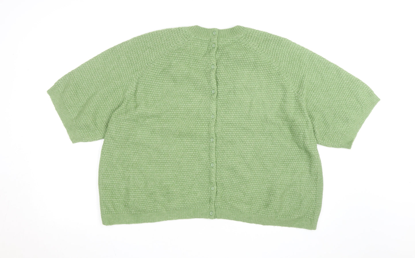 FatFace Women's Green Cotton Knit Button Cardigan Size 18