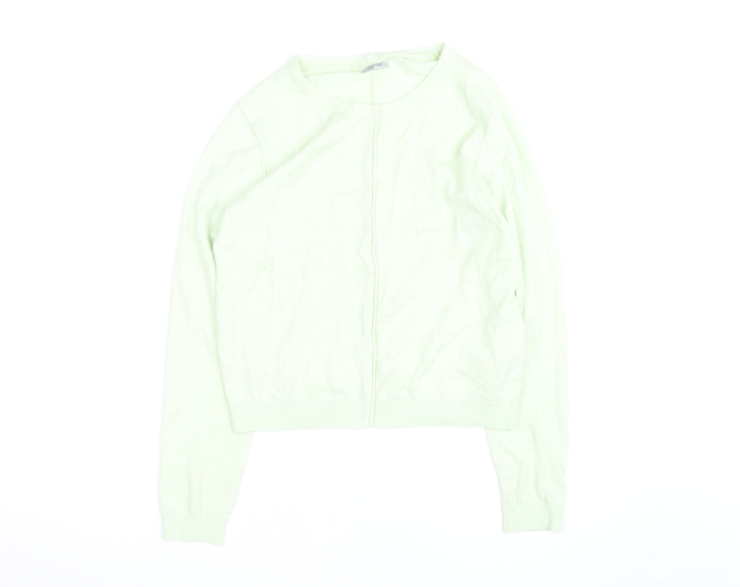 Jigsaw Women's Green Cotton Crew Neck Cardigan Size S
