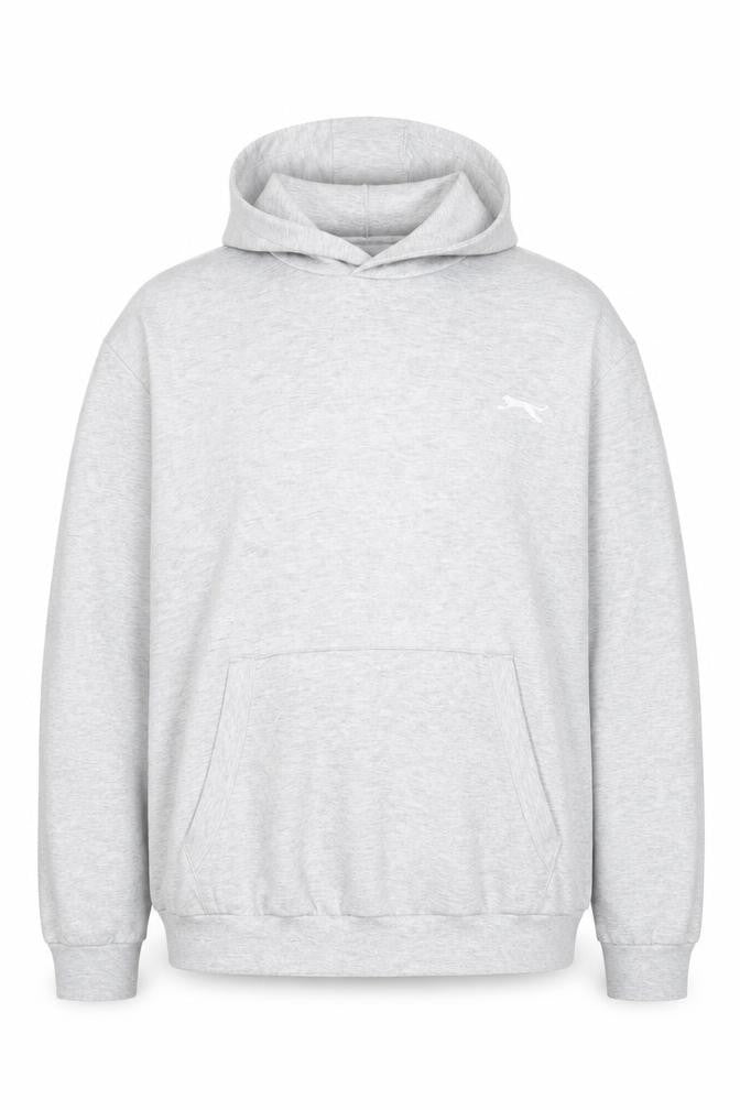Slazenger Men's Grey 2XL Pullover Hoodie with Logo and Pocket