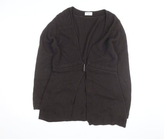 Kaliko Women's Brown Wool Blend Long Sleeve V-Neck Cardigan Size 10