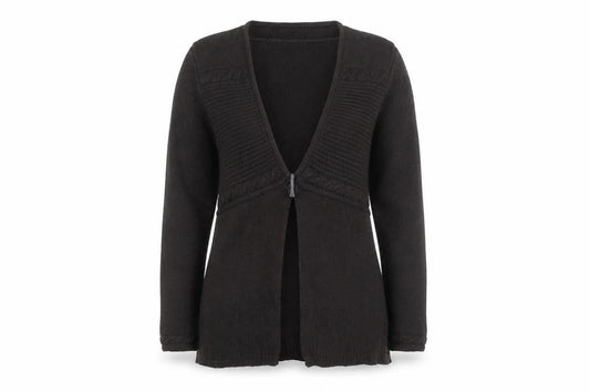 Kaliko Women's Brown Wool Blend Long Sleeve V-Neck Cardigan Size 10