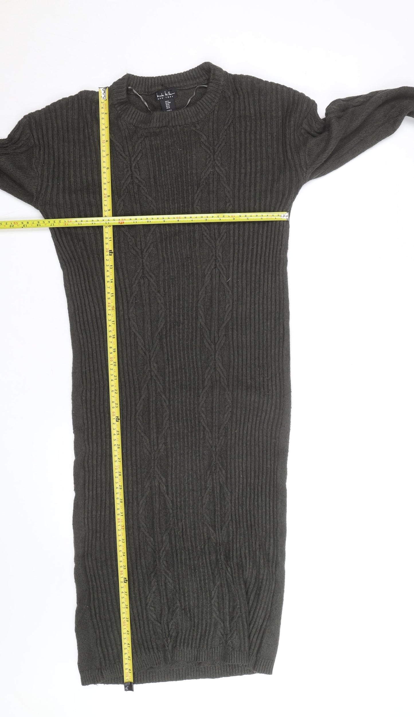 Michael Kors Women Green Knit Jumper Midi Dress Size M