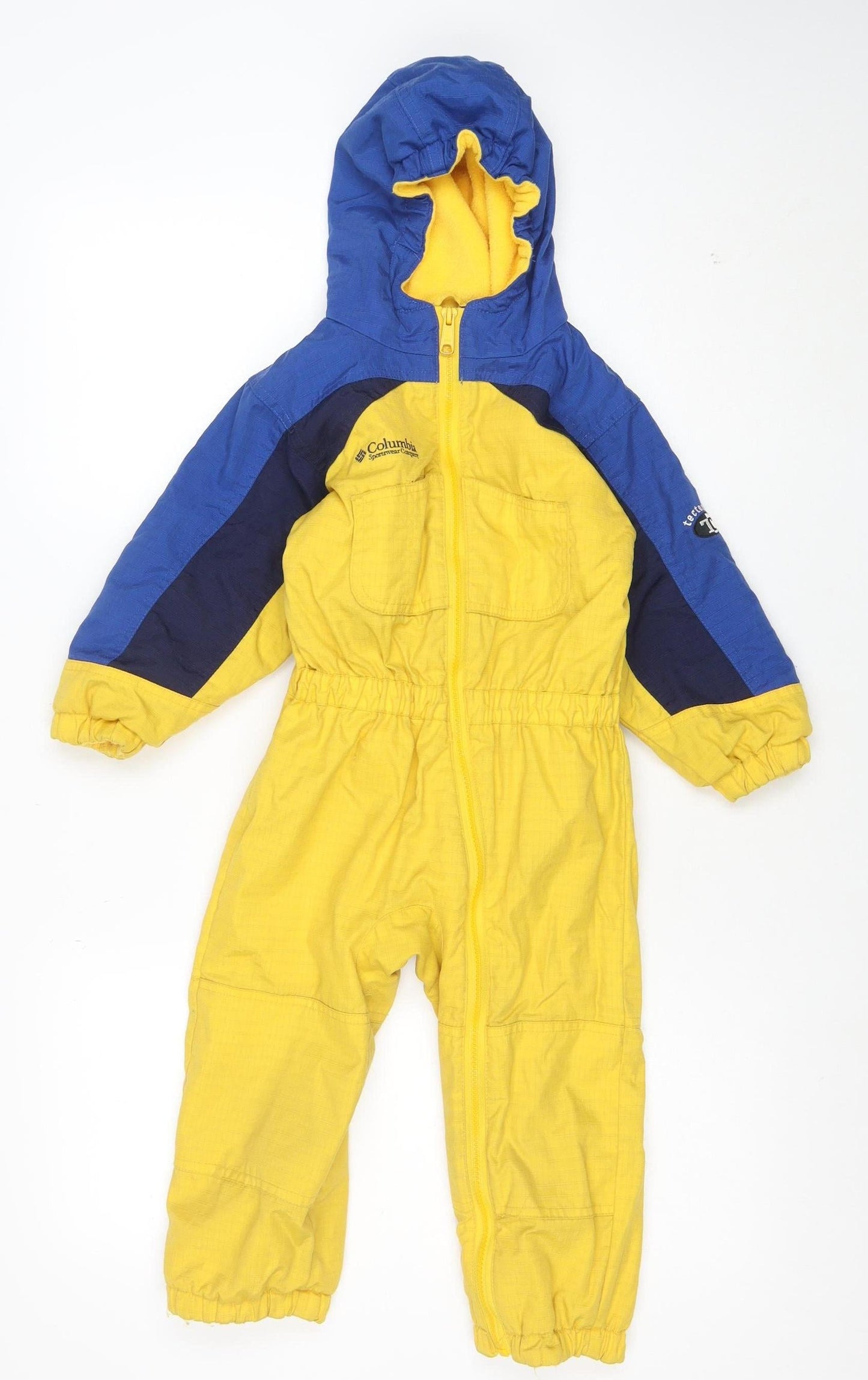 Columbia Boys Yellow Blue Hooded Snowsuit 4 Years Winter Full Zip Outdoor