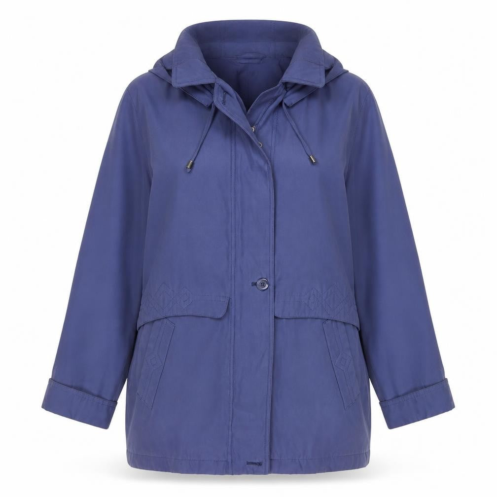 Bonmarché Women's Blue Hooded Parka Jacket Size M Regular Fit