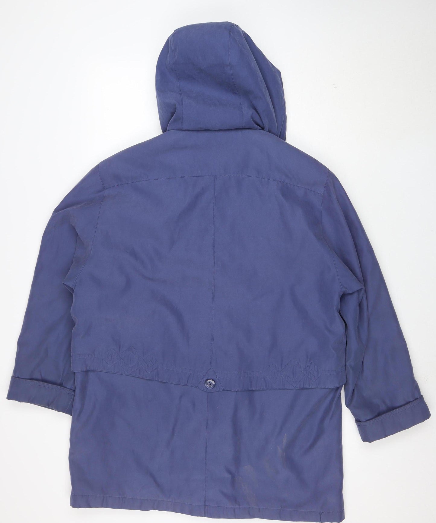 Bon Marche Women's Blue Hooded Parka Jacket Size M Regular Fit