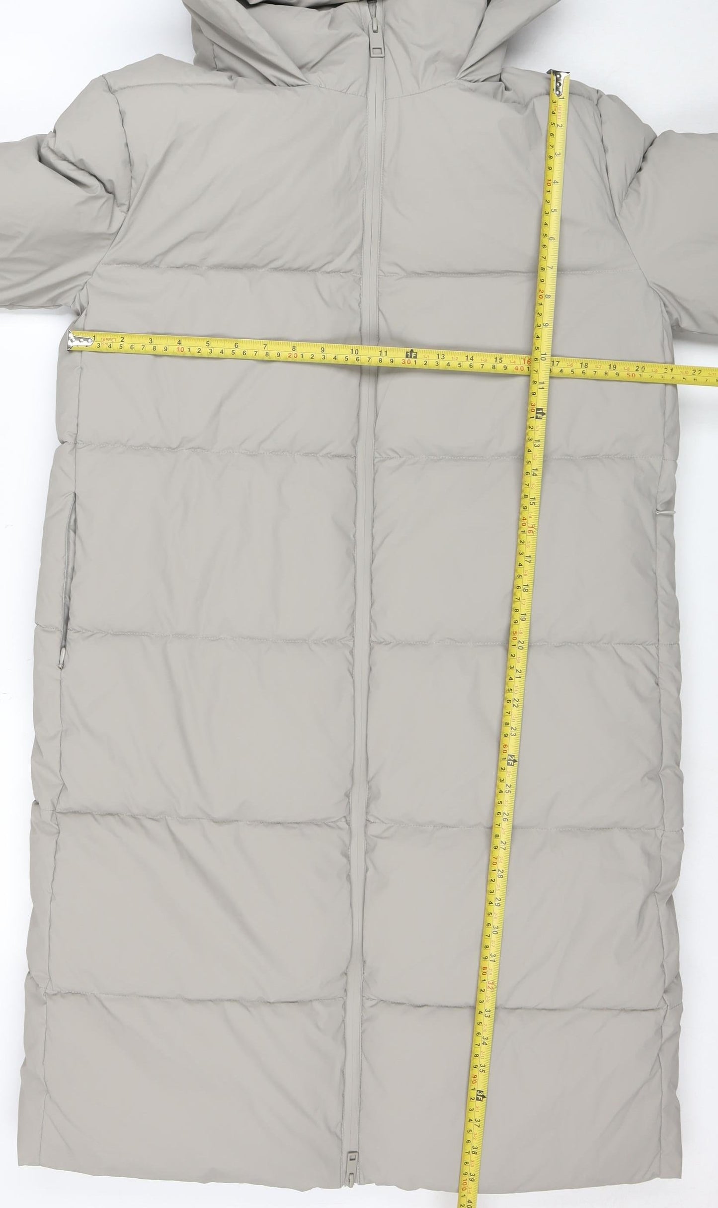 Marks and Spencer Women's Grey Size 10 Long Hooded Puffer Coat