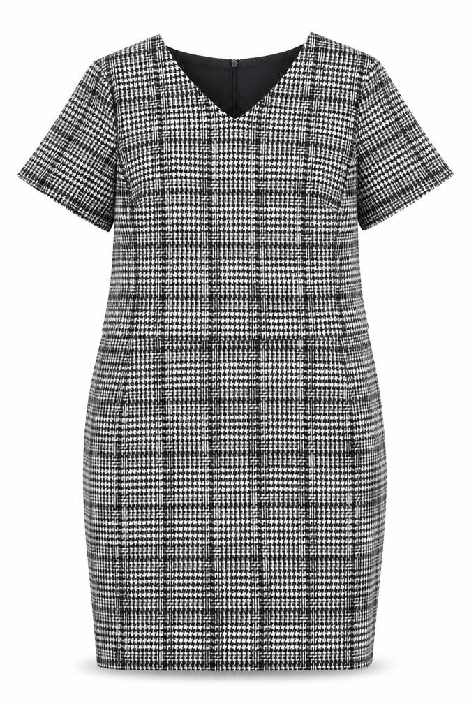 Marks & Spencer Women’s Black Check Sheath Dress Size 18 Short Sleeve Workwear