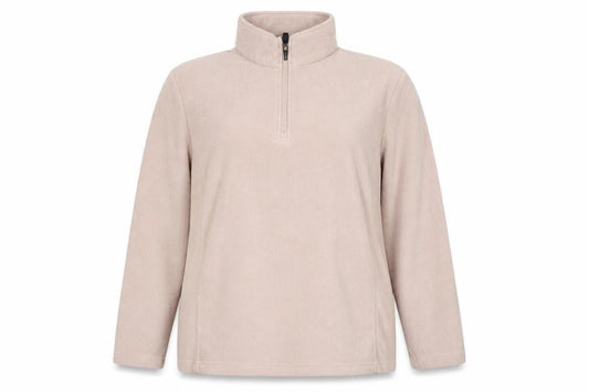 TOG24 Women's Beige Fleece 1/4 Zip Pullover Sweatshirt Size 16