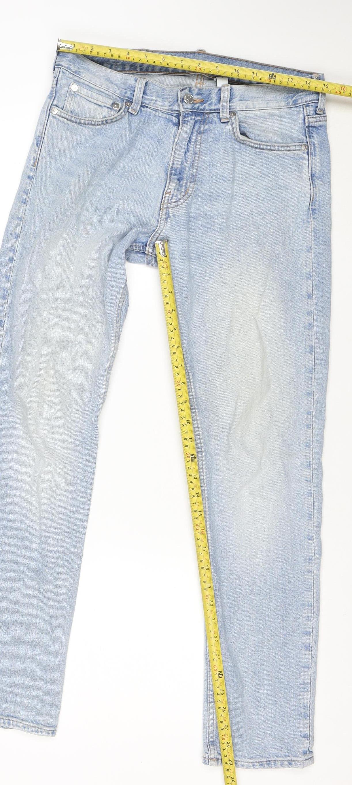 Weekday Women's Blue Straight Leg Jeans W28 L30 Cotton Denim