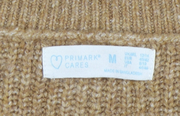 Primark Women’s Beige V-Neck Ribbed Knit 3/4 Sleeve Jumper M