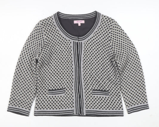 Marks and Spencer Per Una Grey Geometric Knit Cardigan Women's Size 12