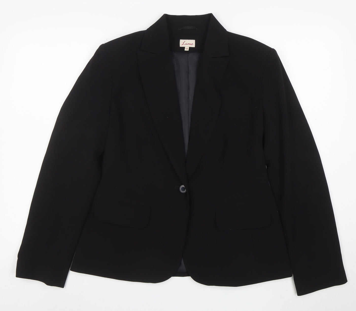 Lime Women’s Black Size 14 Classic Single-Breasted Blazer