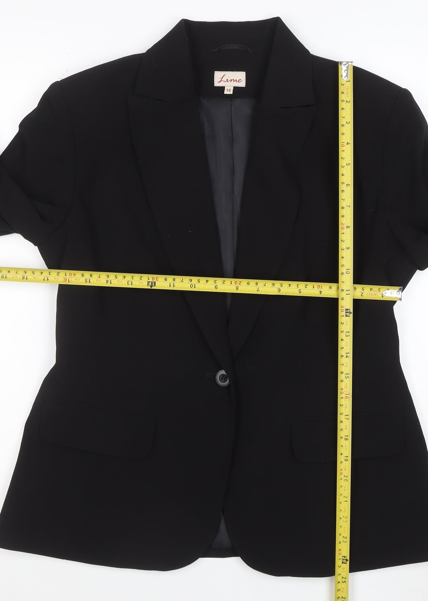 Lime Women’s Black Size 14 Classic Single-Breasted Blazer