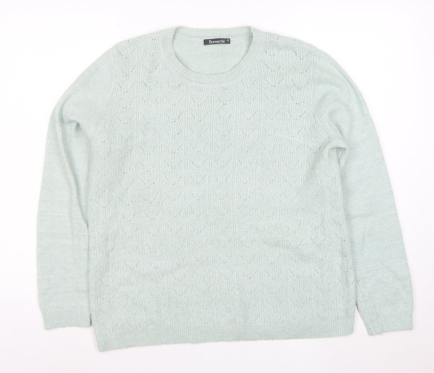 Bonmarche Women's Green Size 12 Crew Neck Knit Jumper