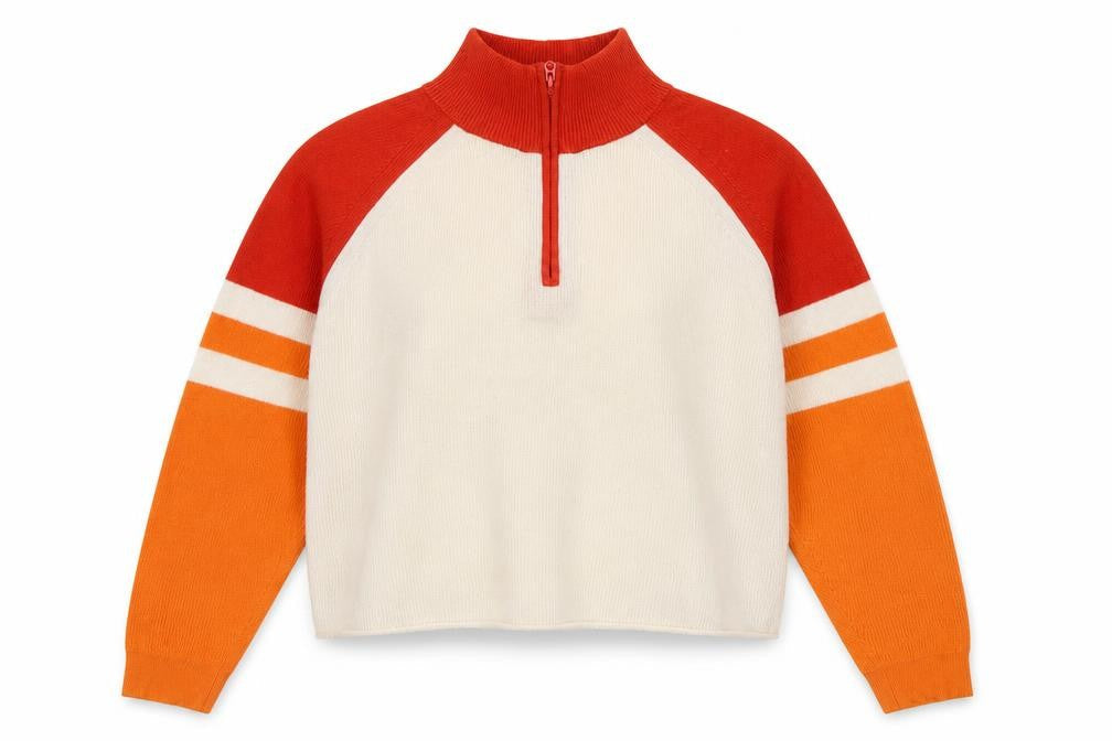 French Connection Women's Multicoloured XL 1/4 Zip Mock Neck Jumper