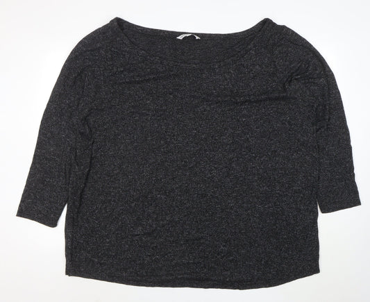 Capsule Women's Black 3/4 Sleeve Lightweight Knit Pullover Jumper Size 28