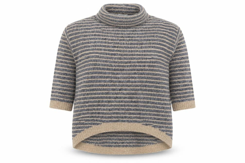 Apricot Women’s Beige Striped Roll Neck Knit Jumper Size 10