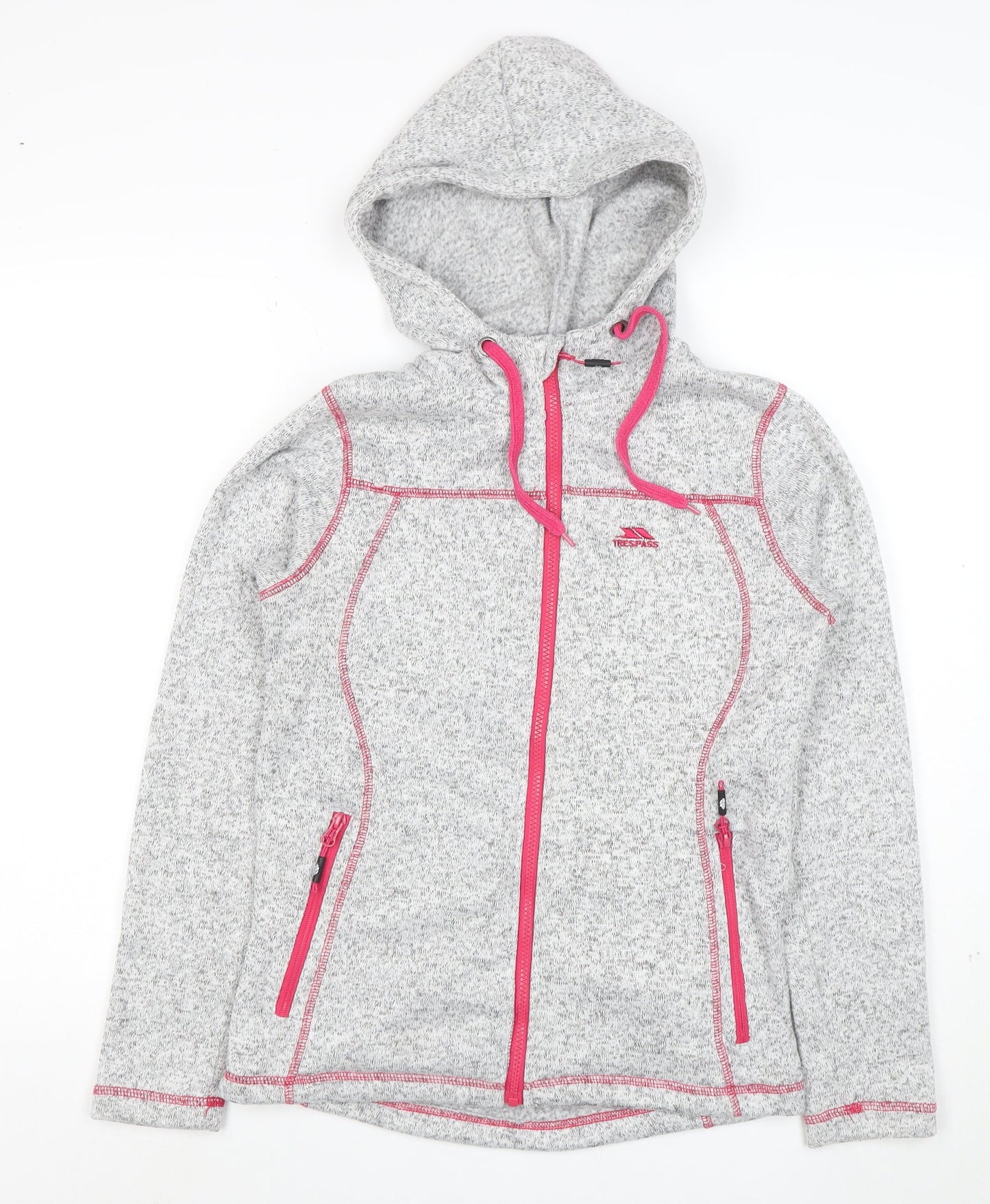 Trespass Women’s Grey Hooded Soft Shell Fleece Jacket Size 10