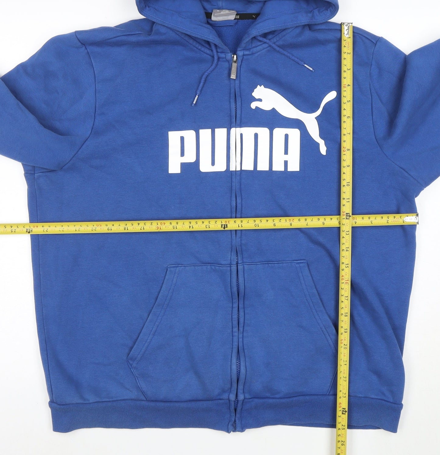 Puma Men's Blue Full Zip Hoodie XL Logo Sportswear