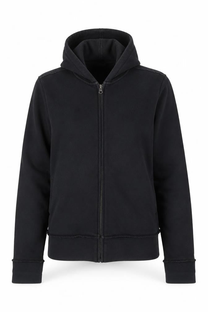 DKNY Women's Black Full Zip Hoodie Sweatshirt Size 16