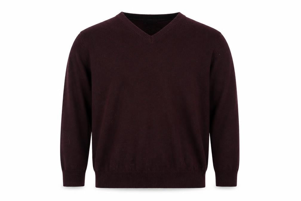 Armani Exchange Men's Brown Cotton V-Neck Jumper Size L