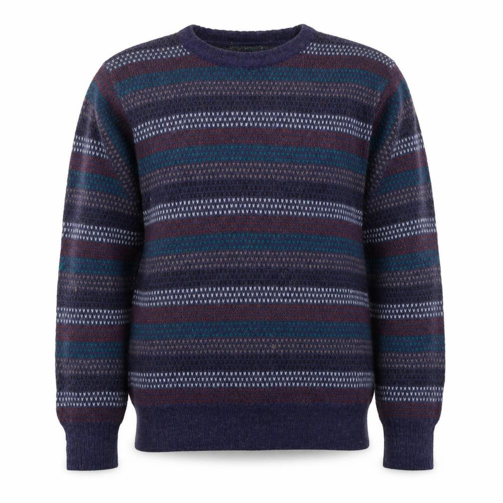 Knights of Round Table Men's Blue Fair Isle Wool Blend Jumper M