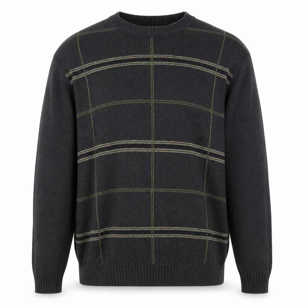 Dockers Men’s Grey Check Cotton Crew Neck Jumper XL