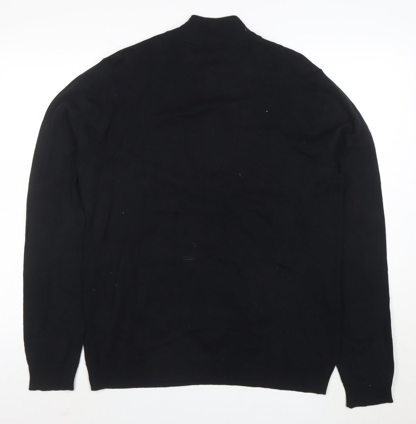 Van Heusen Studio Men's Black Argyle 1/2 Zip Cotton Jumper Size M